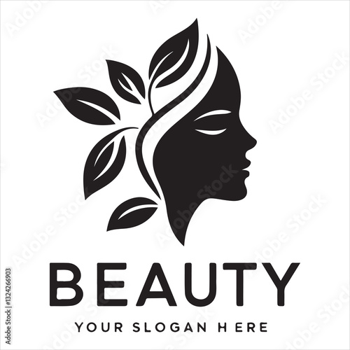 Beauty woman face logo Classic Beauty Salon Logo silhouette vector