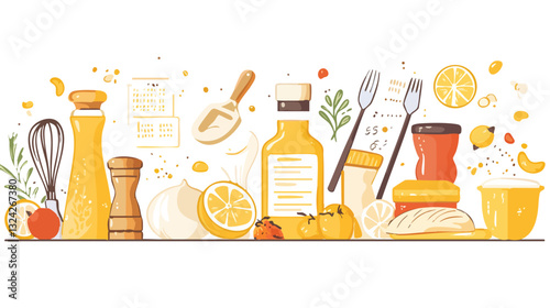 vector of a food blog with recipe cards