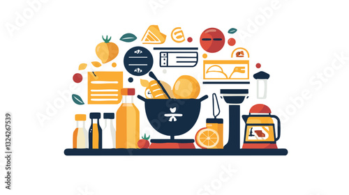 vector of a food blog with recipe cards
