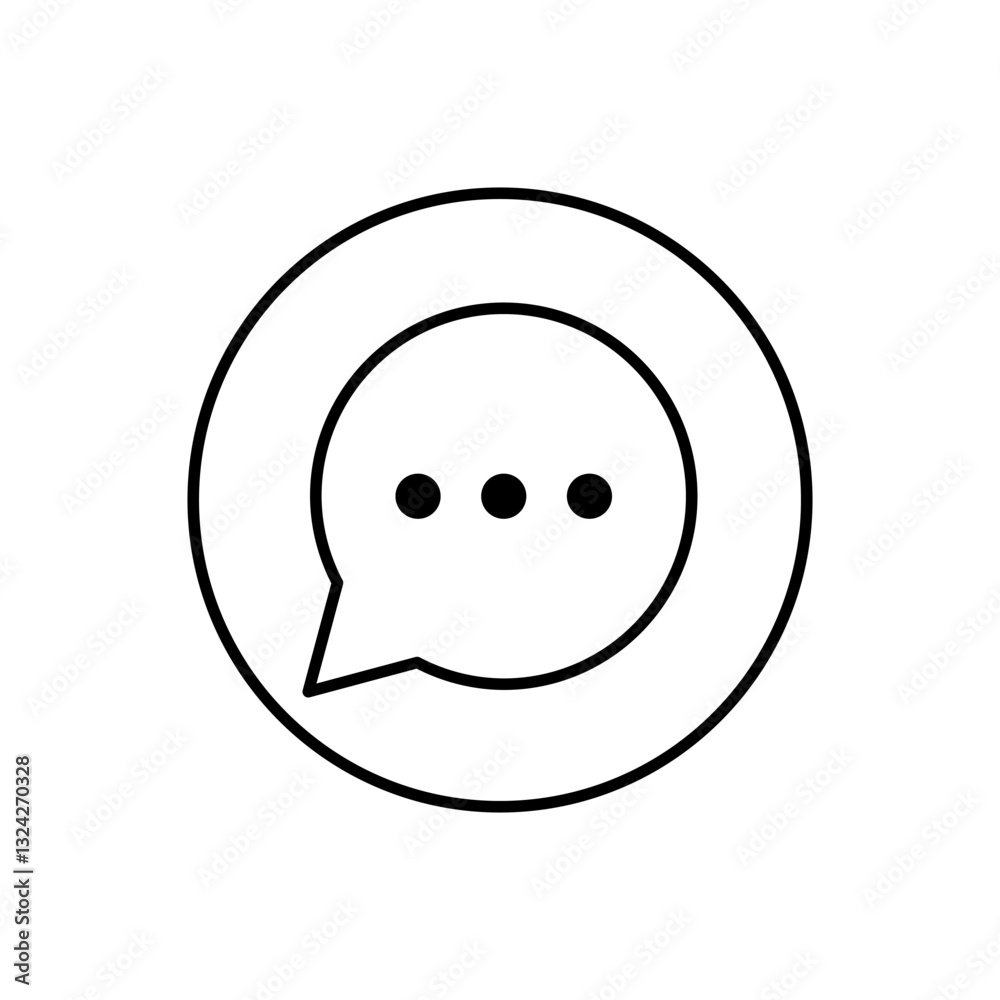 Fototapeta premium Chat vector icon, flat design chat message symbol.