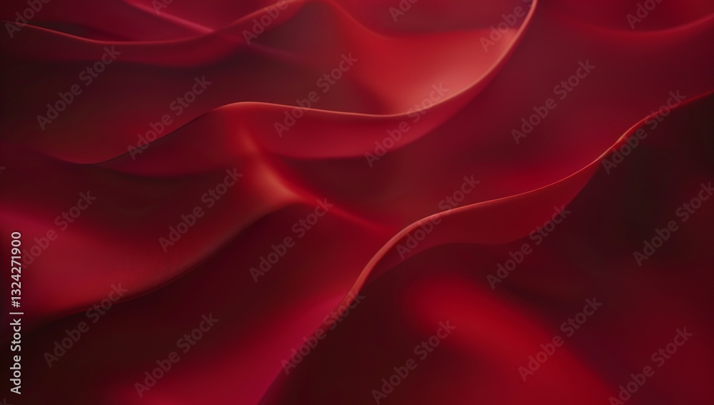 Obraz premium Deep Red Satin Fabric with Smooth Flowing Texture