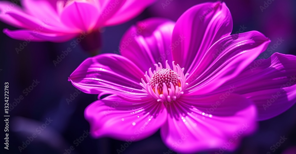 Fototapeta premium glowing purple, pink abstract flower macro