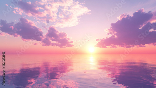 Aesthetic sky scene with a sunset and sunset clouds