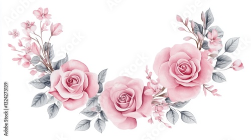 Delicate Pink Roses with Green Leaves for Elegant Floral Designs