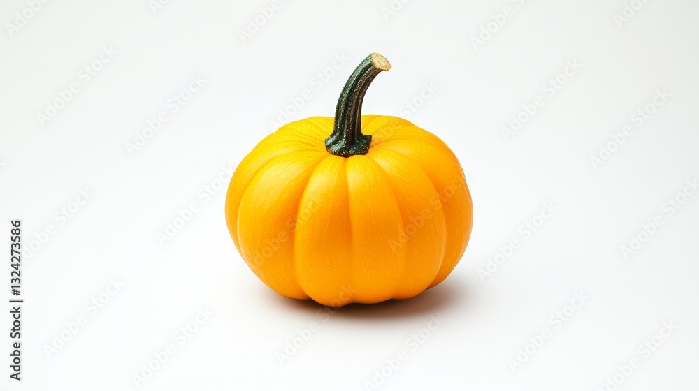 Obraz premium Vibrant orange pumpkin on a clean white background