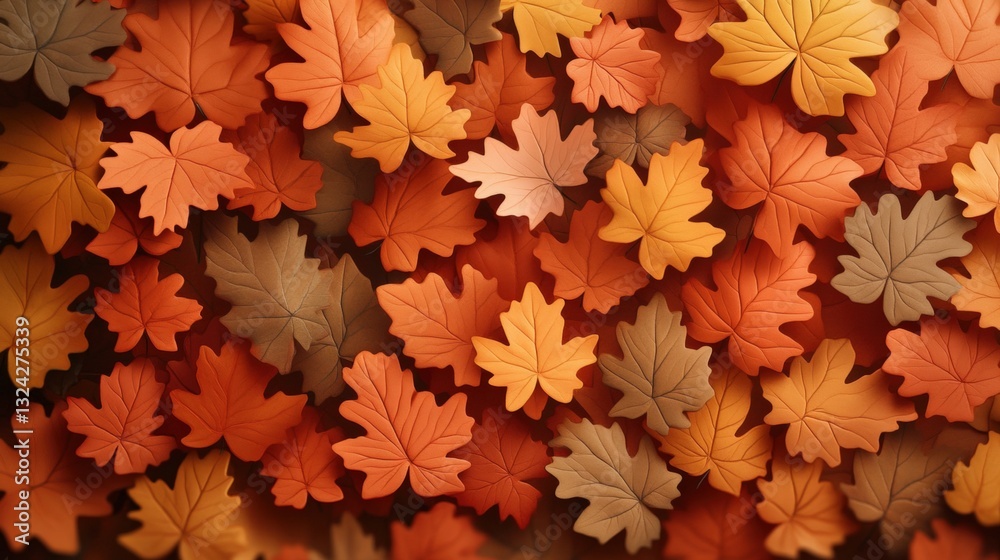 Vibrant bunch of autumn leaves in vivid orange and yellow hues creating a beautiful nature background for fall Vibrant bunch of autumn leaves in vivid orange and yellow hues creating a beautiful nature background for fall