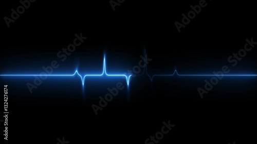  Neon Digital heartbeat plus animation. Heart Beat Pulse animated video, medical concept heart beat graph.4k video