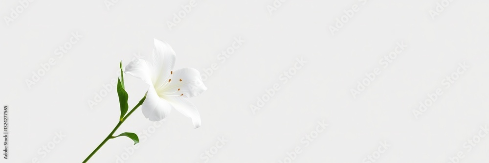 Fototapeta premium Elegant White Flower Design with Ample Space for Text