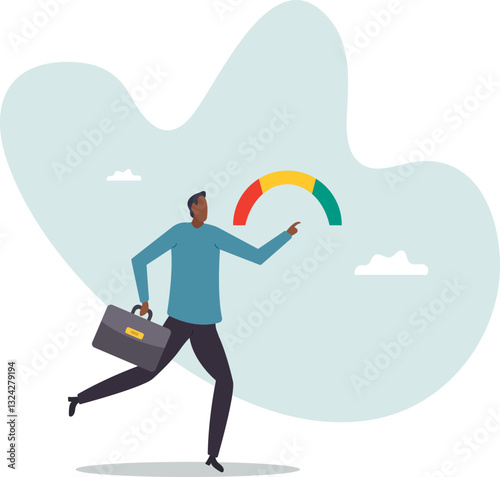 Performance evaluation, employee rating assessment, appraisal review or high potential employee, staff achievement,character for design