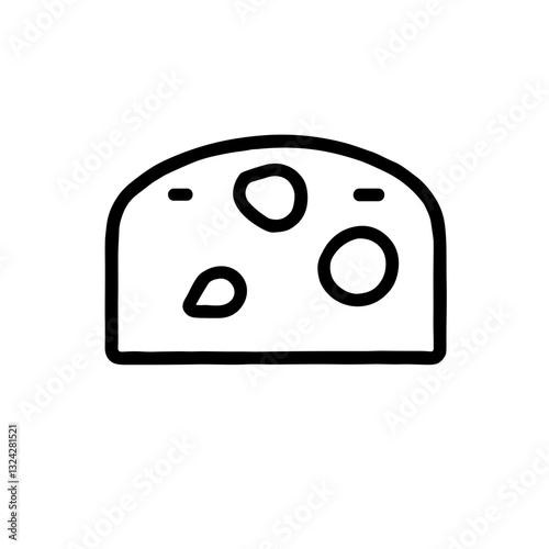 Cheese wedge icon in black outline style.