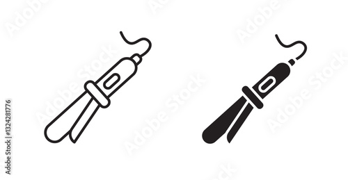 Hair curler icons graphics vectors designs