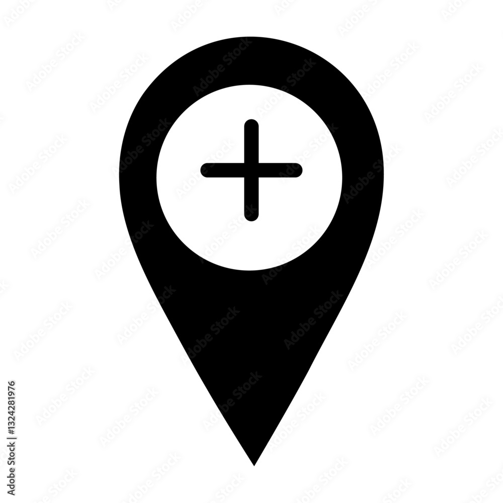location pin with plus sign marking a new location place or spot Ideal for maps navigation and finding something new location pin with plus sign marking a new location place or spot Ideal for maps navigation and finding something new