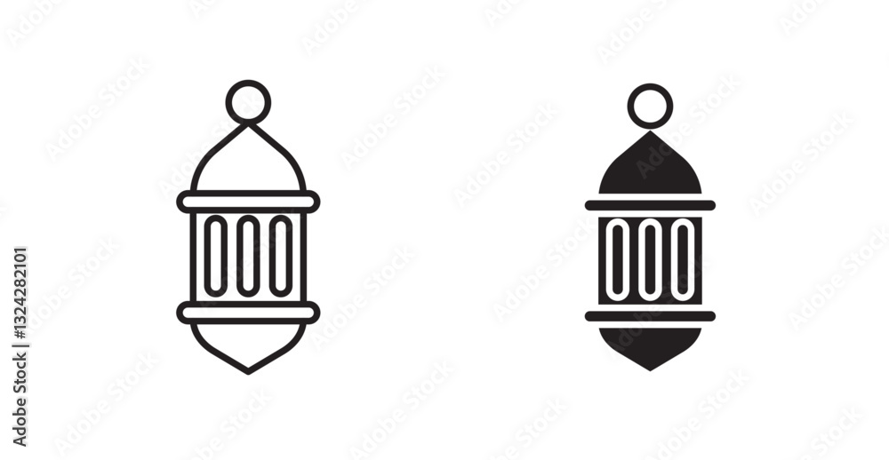 Fototapeta premium Ramadan lantern icons graphics vectors designs