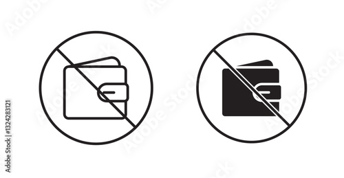 No wallet sign graphics vectors designs