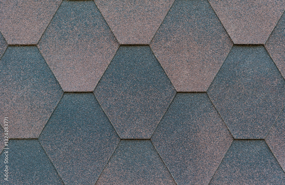 Gray-brown hexagonal shingle roof tiles background Gray-brown hexagonal shingle roof tiles background