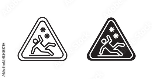 Slippery ice signs graphics vectors designs