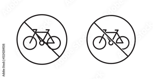Bicycle prohibition signs graphics vectors designs