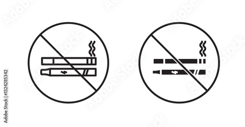 No smoking including electronic cigarettes sign graphics vectors designs