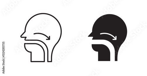 Swallowing reflex icons graphics vectors designs