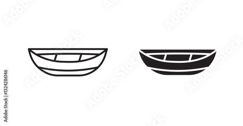 Wooden boat icons graphics vectors designs