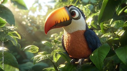 Toucan Jungle Sunrise Cartoon Animation