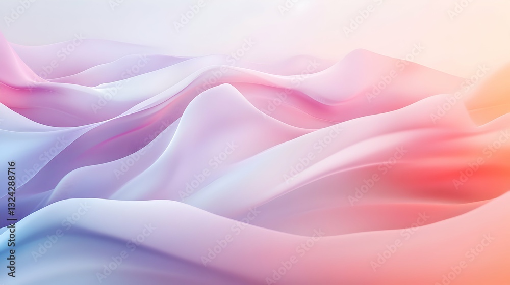 Obraz premium Abstract pastel waves background of soft fluid shapes, suitable for contemporary designs