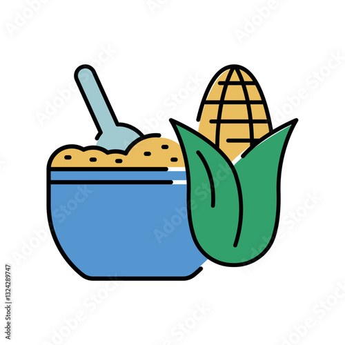 cornstarch color line icon for digital and print projects.