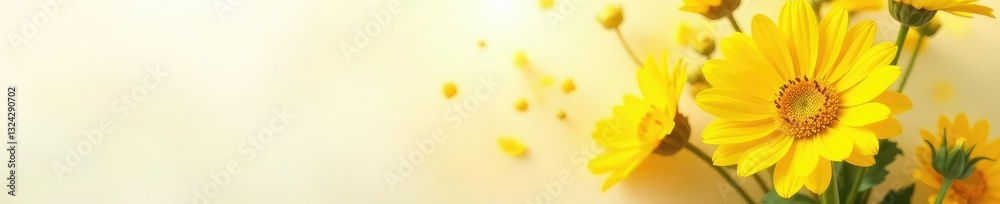 Bright sunshine yellow flowers on crisp white petals, petals, bouquet, bloom Bright sunshine yellow flowers on crisp white petals, petals, bouquet, bloom