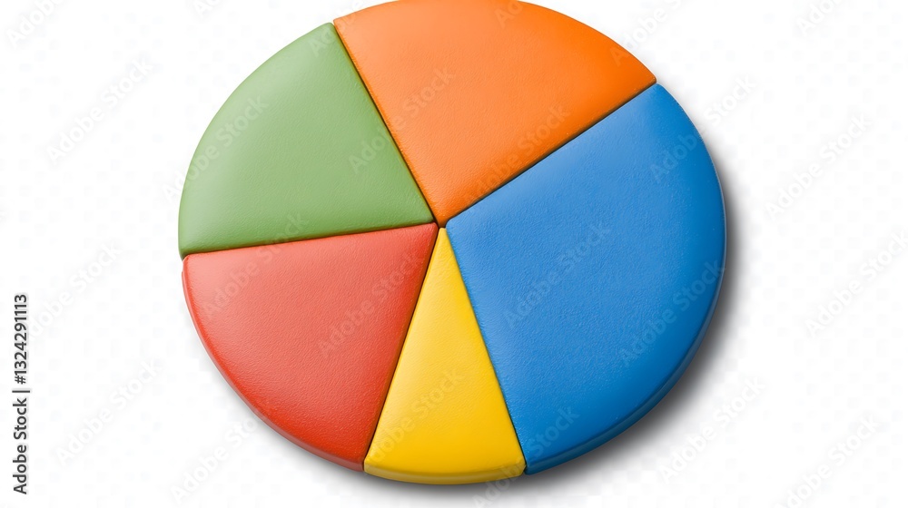 Fototapeta premium A colorful pie chart illustration showcasing segmented portions with colors