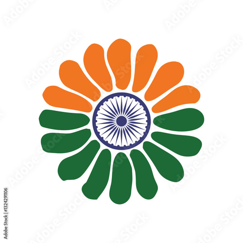 vector illustration of a flower, flag of india, orange flag, Asian flag, country flag