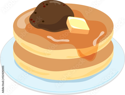 あんことバターのホットケーキ
