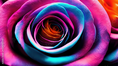 A close up of a pink rose art illustration design