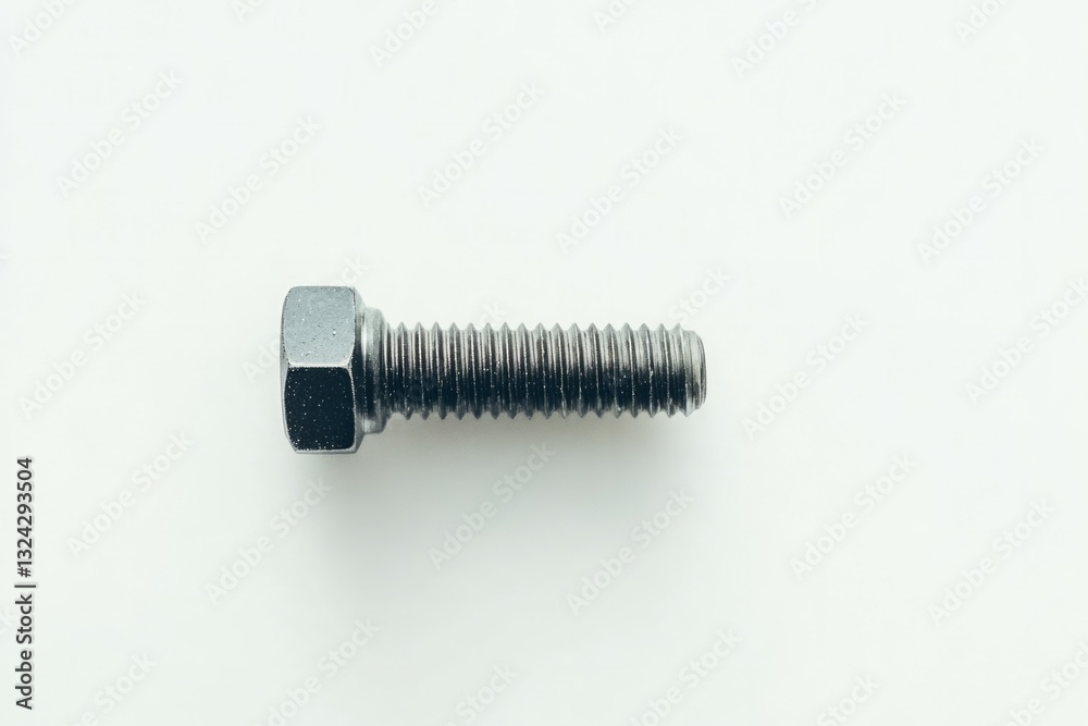 Metallic bolt on solid white background. Neural network AI generated Metallic bolt on solid white background. Neural network AI generated