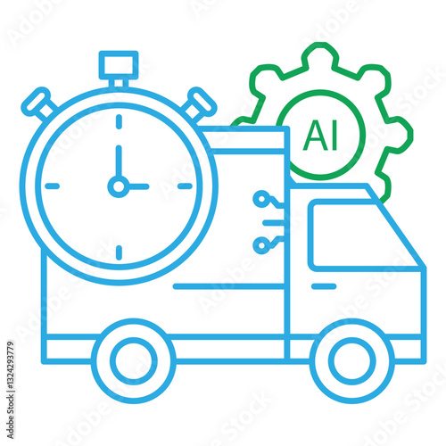 Express Delivery Truck Ai Automation Vector Illustration Icon Design