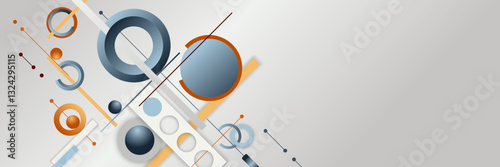 Abstract elements combine geometrical shapes for presentations, architectural and engineering projects, scientific, technical publications. Diagonal Geometric Composition.