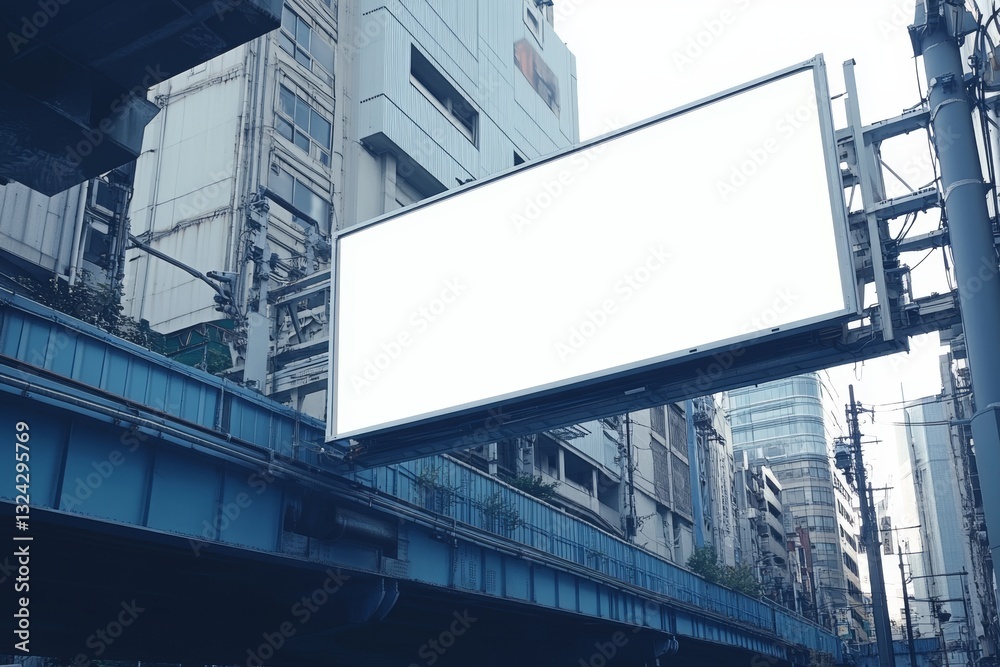 A large blank billboard offering advertisers the opportunity to reach their target audience and capitalize on urban marketing. A large blank billboard offering advertisers the opportunity to reach their target audience and capitalize on urban marketing.