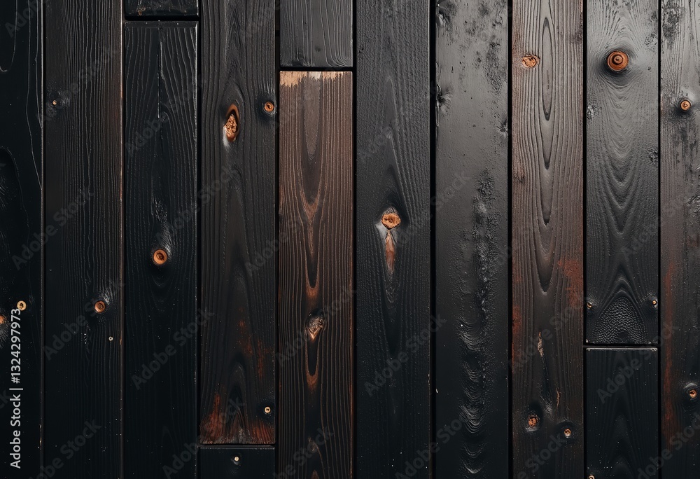 Obraz premium Embrace the Allure of the Dark: Presenting a Sophisticated Black Wood Abstract Pattern, Perfect for Adding a Sense of Mystery, Elegance, and Refined Texture to Your Visuals.