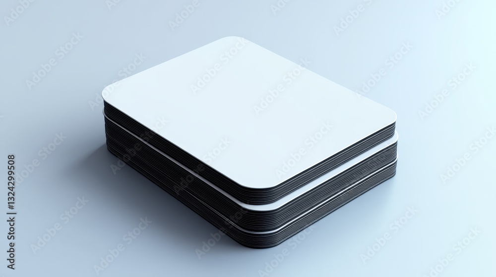 Stack of blank business cards centered on a white background, clean and professional design with ample copy space for branding and customization. Stack of blank business cards centered on a white background, clean and professional design with ample copy space for branding and customization.