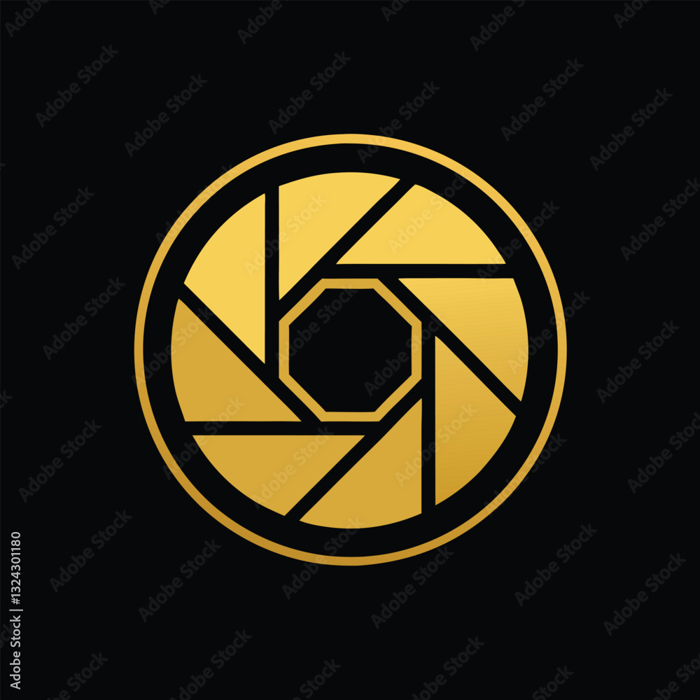 Bold Photography Brand Logo with Minimalist Camera Shutter Icon in Black and Gold
Bold Photography Brand Logo with Minimalist Camera Shutter Icon in Black and Gold