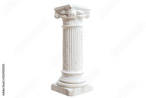 Obraz na płótnie Elegant marble column standing in bright light showcasing intricate craftsmanship and design isolated on transparent background w salonie