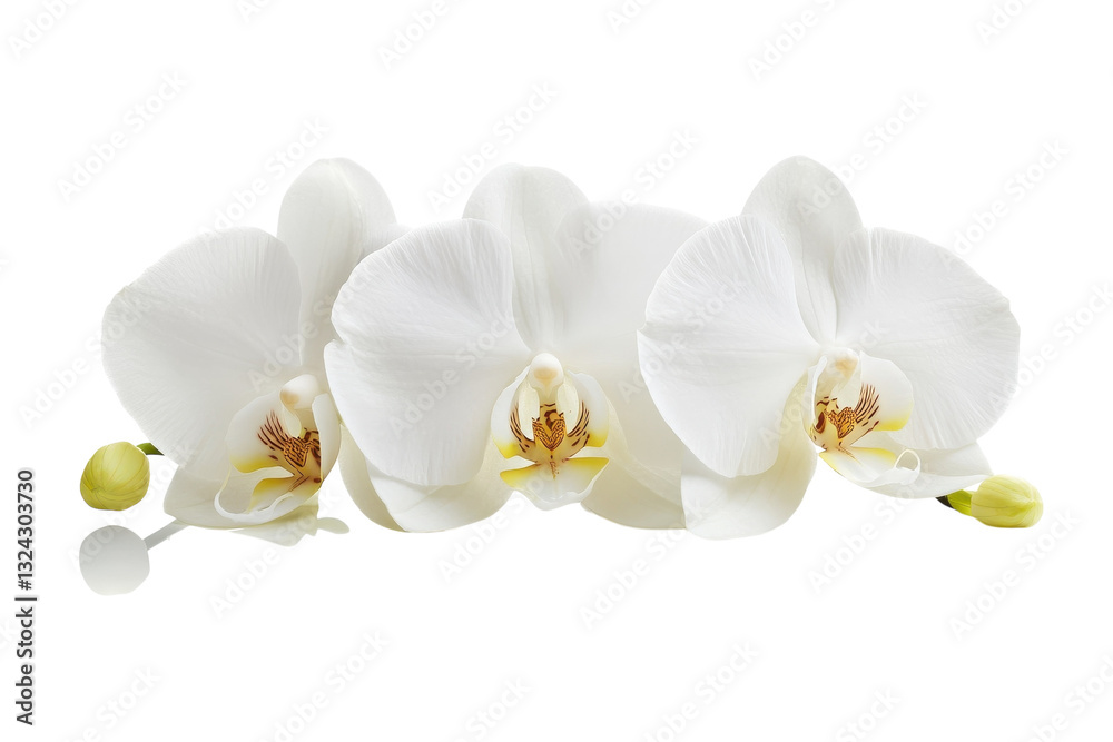 Elegant white orchids showcased on a soft background, highlighting nature's beauty isolated on transparent background Elegant white orchids showcased on a soft background, highlighting nature's beauty isolated on transparent background