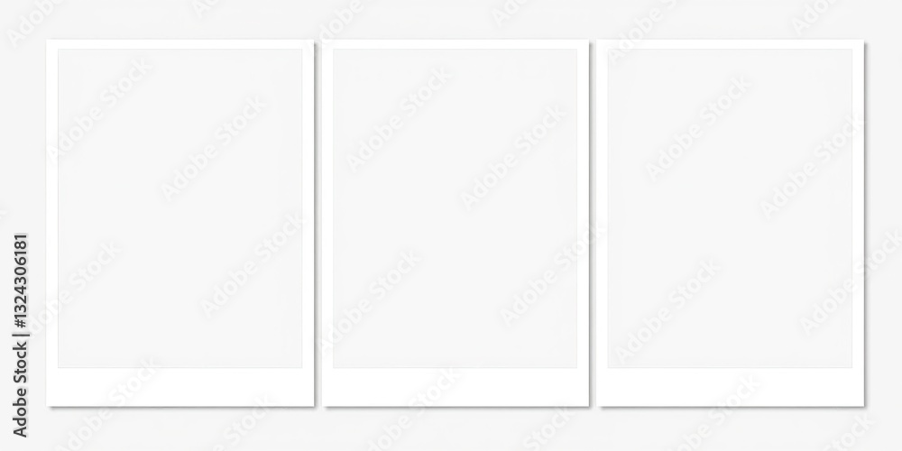 Modern Triptych Poster Mockup, 11x17, Design Concept