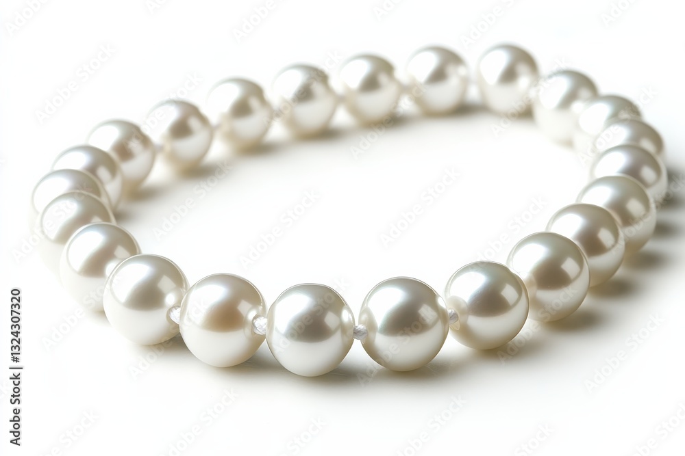 Elegant strand of lustrous pearls gracefully arranged on a delicate white background isolated on transparent background Elegant strand of lustrous pearls gracefully arranged on a delicate white background isolated on transparent background