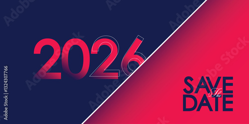Save the date banner 2026. Can be used for business, marketing and advertising. logo graphic design of event summit made for Technology and upcoming events.