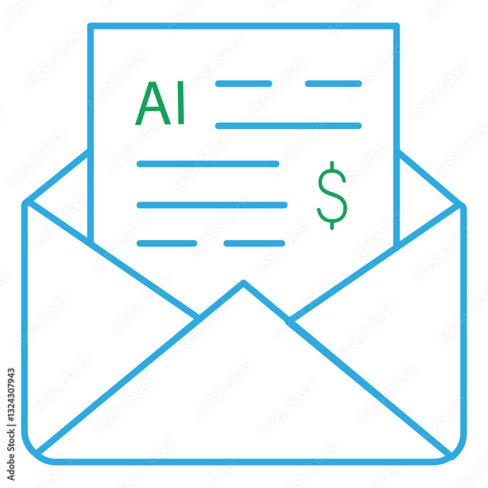Digital Ai Mail and Online Messaging Vector Icon Design Digital Ai Mail and Online Messaging Vector Icon Design