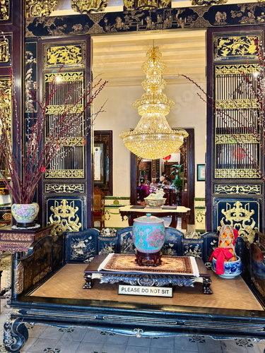 Obraz na płótnie The interior design and decoration of Peranakan mansion in Malacca, Malaysia w salonie