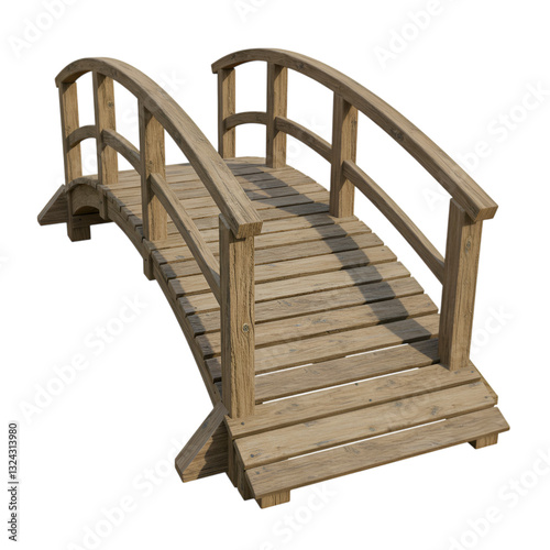 Wallpaper Mural Serene wooden garden bridge on a transparent background, creating a peaceful and inviting ambiance Torontodigital.ca