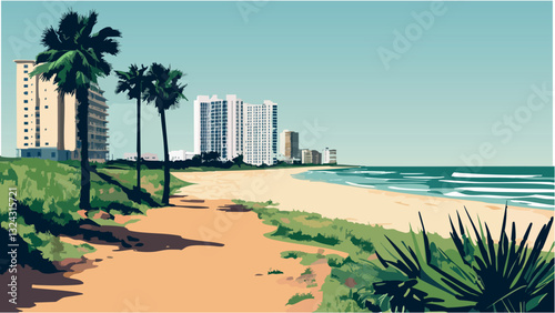 Scenic Views of South Padre Island, Texas .eps