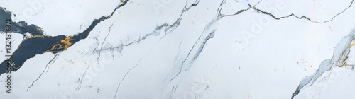 Panel kuchenny z motywem High resolution Carrara marble stone texture on a marbled background banner panorama with white and grey tones