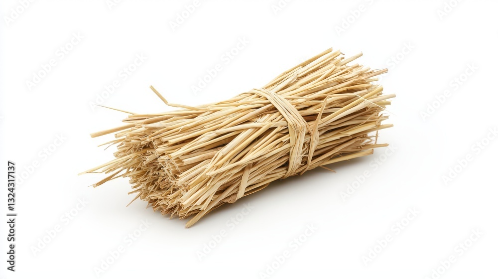 Bundle of Dry Straw Sticks Tied Together for Rustic Crafts and Decor Bundle of Dry Straw Sticks Tied Together for Rustic Crafts and Decor